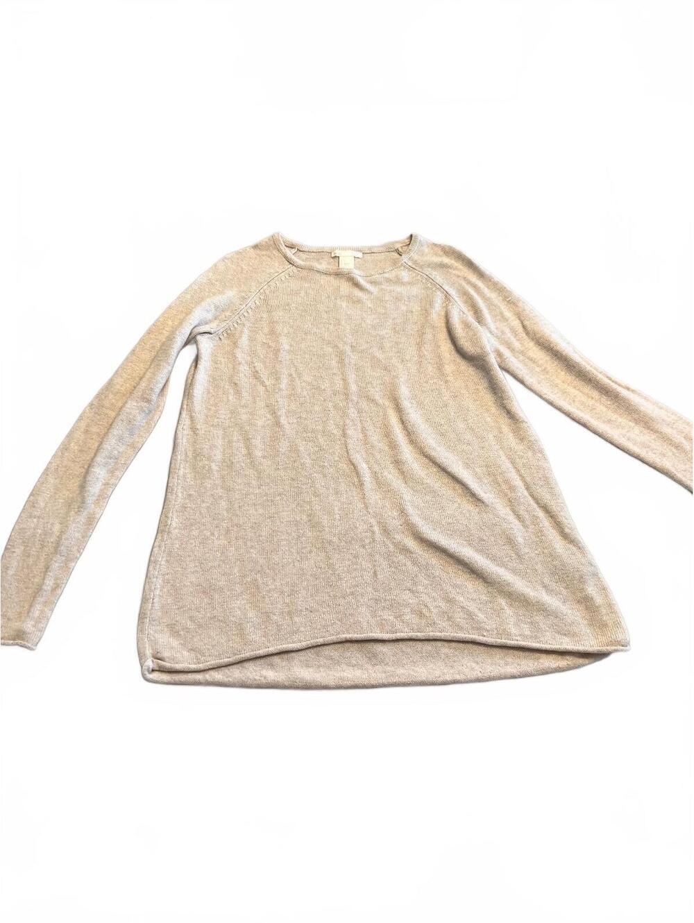 H&M Basic Beige Long Sleeve Sweater Size S